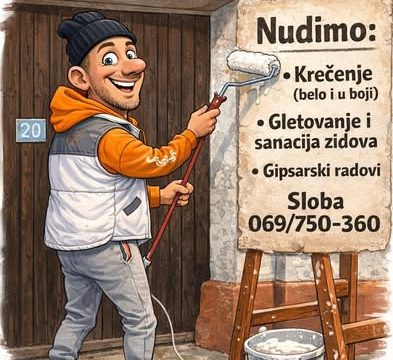 Moler i gipsarski radovi – fasade, spušteni plafoni, farbanje stolarije i radijatora