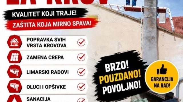 Majstori za krov – Popravka, zamena crepa i limarski radovi