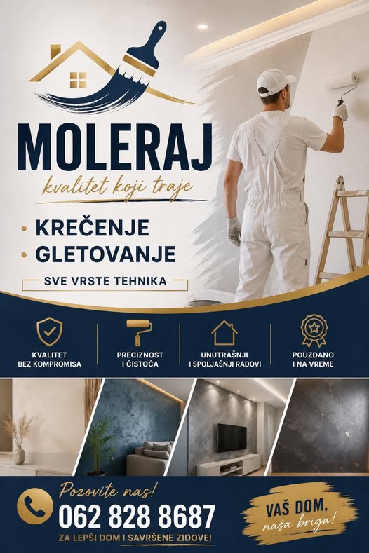 Moleraj Beograd – krečenje i gletovanje