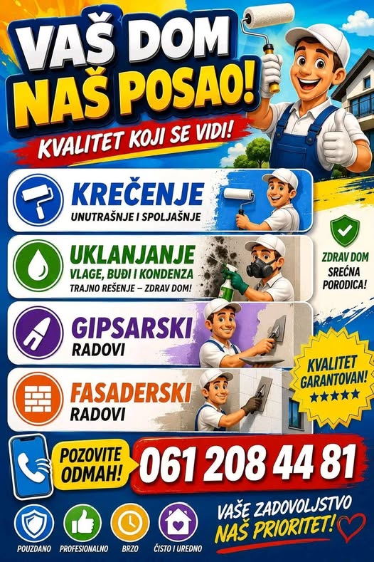 Krečenje, gipsarski i fasaderski radovi