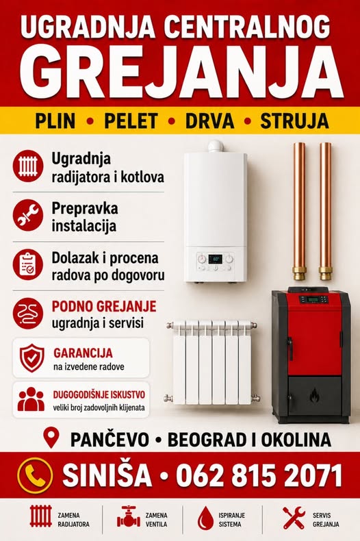 Ugradnja centralnog grejanja Pančevo i Beograd